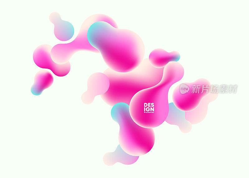 Vector abstract background with colorful fluid gradient shapes and with geometric elements, liquid design, flowing abstract, geometric shapes composition, vector mass made from gradient mesh